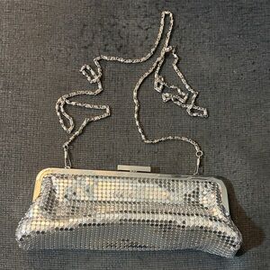 Silver Sequin Clutch Bag